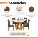 Ver imagem 5 de Conjunto Sala de Jantar Mesa Tampo em Vidro 1,20m Maria 4 Cadeiras Bel