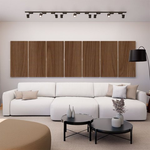 Painel Acústico Absorvedor Decorativo 120x60 Skal 8 Maestra Acústica:nogal