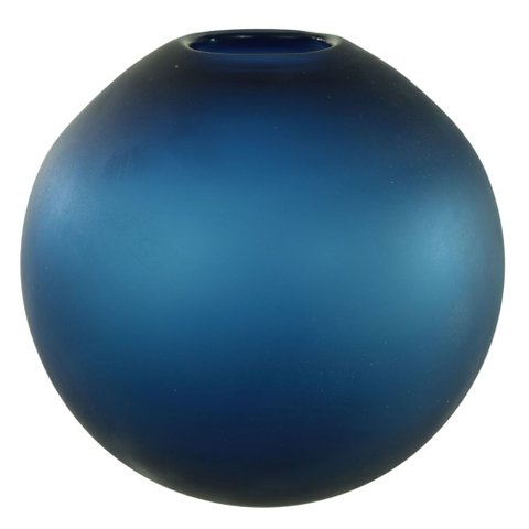 Vaso de Vidro Decorativo 20cm Azul Florarte Flor Arte