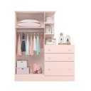 Ver imagem 3 de Guarda Roupa Infantil com Comoda Doce Sonho Rosa Acetinado - Qmovi Rosa Acetinado