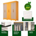 Ver imagem 5 de Guarda Roupa Casal 6 Portas 2 Gavetas Lisianto Espresso Móveis