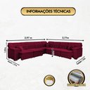 Ver imagem 7 de Sofá Magno 3.97x3.77m de Canto, Retrátil e Reclinável - Vinho