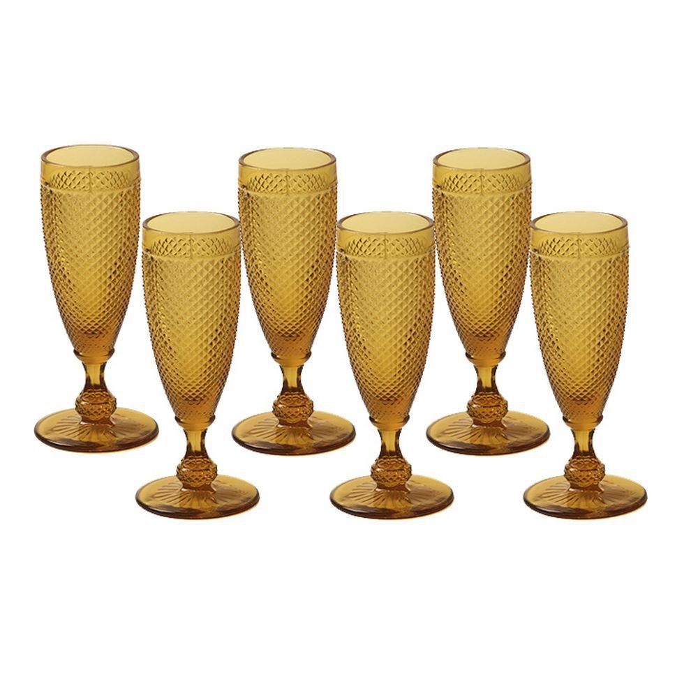 Kit 6 Taças de Vidro Âmbar Imperial Chique Para Vinho 150ml