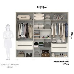 Guarda Roupa Casal 243,90cm 6 Portas 100% Mdf Buganvílea Espresso Móveis - 4