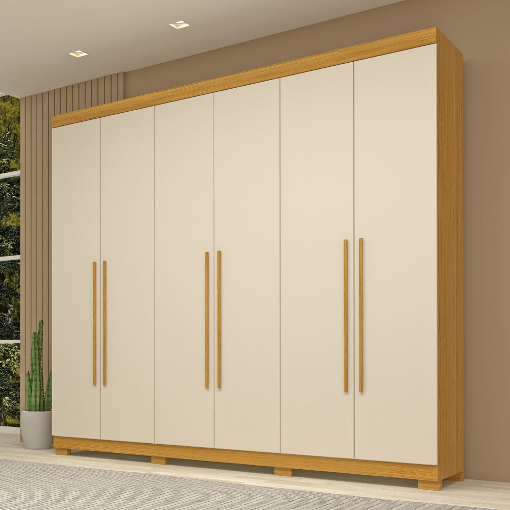 Guarda Roupa Casal 243,90cm 6 Portas 100% Mdf Buganvílea Espresso Móveis - 1