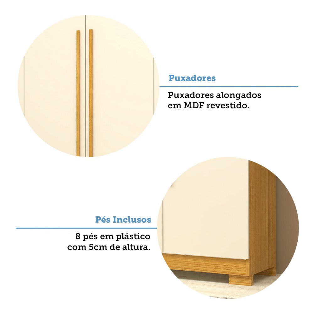 Guarda Roupa Casal 243,90cm 6 Portas 100% Mdf Buganvílea Espresso Móveis - 8