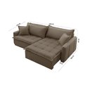 Ver imagem 3 de Sofá Cama Veludo em Madeira Eucalipto 200cm Braço 20cm Arizona Meu Sofá Online