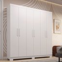 Ver imagem 1 de Guarda-Roupa Casal 6 Portas 2 Gavetas 100% MDF 164cm Papoulas Espresso Móveis Branco