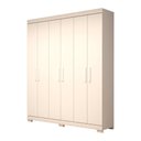 Ver imagem 2 de Guarda-Roupa Casal 6 Portas 2 Gavetas 100% MDF 164cm Papoulas Espresso Móveis Branco