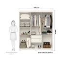 Ver imagem 3 de Guarda-Roupa Casal 6 Portas 2 Gavetas 100% MDF 164cm Papoulas Espresso Móveis Branco