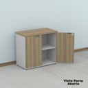 Ver imagem 6 de Armário Baixo para Escritório com 2 Portas P25 Branco/Noce Marromle