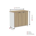 Ver imagem 3 de Armário Baixo para Escritório com 2 Portas P25 Branco/Noce Marromle