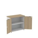 Ver imagem 4 de Armário Baixo para Escritório com 2 Portas P25 Branco/Noce Marromle