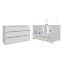 Ver imagem 2 de Quarto de Bebê com Berço Americano 3 em 1 e Cômoda 6 Gavetas Multimóveis MP4870 Branco