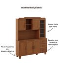 Ver imagem 4 de Armário de Cozinha Rústico Madeira Maciça 1290c Cobre 6 Portas e 3 Gavetas Castanho Finestra