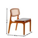 Ver imagem 3 de Sala de Jantar Mesa Malta 120cm Tampo Laqueado com Vidro Canto Moeda e 4 Cadeiras Malta Premium