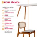 Ver imagem 5 de Sala de Jantar Mesa Malta 120cm Tampo Laqueado com Vidro Canto Moeda e 4 Cadeiras Malta Premium