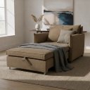 Ver imagem 2 de Poltrona-Cama Monica Retratil Macia Quarto Visita Sala Suede:Cappuccino/Suede