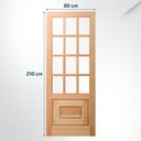 Ver imagem 2 de Folha de Porta Maciça em Eucalipto acabamento Natural 210x80cm PM11 Oriental Cruzeiro Portas