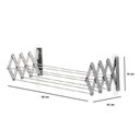 Ver imagem 3 de Varal Sanfonado de Parede Retrátil Suspenso 60 cm para Roupas Lavanderia Apartamento em Aço