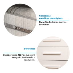 Cômoda 111,60cm 8 Gavetas 100% MDF Lantana Espresso Móveis - 5