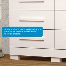 Cômoda 111,60cm 8 Gavetas 100% MDF Lantana Espresso Móveis - 6