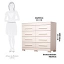 Ver imagem 4 de Cômoda 8 Gavetas 100% MDF Lantana 112cm Espresso Móveis Branco