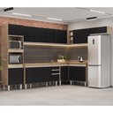 Ver imagem 2 de Armário de Cozinha Modulada de Canto 8 Peças CP07 Balcão Castanho/Preto - Lumil Lumil Móveis