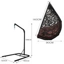 Ver imagem 5 de Cadeira Balanço Ninho Suspenso Gota Tramado Almofada Impermeável Acesse Móveis Preto C- Marrom