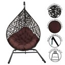 Ver imagem 3 de Cadeira Balanço Ninho Suspenso Gota Tramado Almofada Impermeável Acesse Móveis Preto C- Marrom