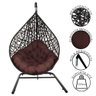 Cadeira Balanço Ninho Suspenso Gota Tramado Almofada Impermeável Acesse Móveis Preto C- Marrom - 3
