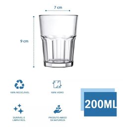 Copo Bristol Suco 200ml Excelente para Bar e Restaurante Cor Incolor - 3