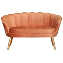 Ver imagem 1 de Sofá Pétala 2 lugares Veludo Terra Cota Visalar Móveis