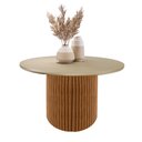 Ver imagem 1 de Mesa de Centro Decorativa Lua 03 D80cm em Madeira Maciça - Imbuia Mel