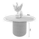 Ver imagem 2 de Mesa de Centro Decorativa Lua 03 D80cm em Madeira Maciça - Imbuia Mel