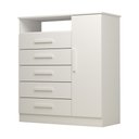 Ver imagem 2 de Cômoda 95cm 1 Porta 5 Gavetas 100% MDF Nemésia Espresso Móveis