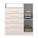 Ver imagem 3 de Cômoda 1 Porta 5 Gavetas 100% MDF 95cm Nemésia Espresso Móveis Branco