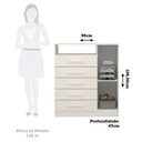 Ver imagem 4 de Cômoda 95cm 1 Porta 5 Gavetas 100% MDF Nemésia Espresso Móveis