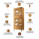 Ver imagem 3 de Kit Aparador Buffet Lizzano e Cristaleira com LED para Sala de Jantar Lúmen B01 Cinamomo - Lyam Deco