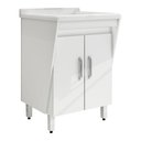 Ver imagem 2 de Tanque de Lavar Roupas 40 litros com Gabinete 2 Portas Multimóveis CR10063 Branco