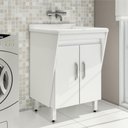Ver imagem 1 de Tanque de Lavar Roupas 40 litros com Gabinete 2 Portas Multimóveis CR10063 Branco