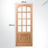 Folha de Porta Maciça 210x90cm Eucalipto Pm12 Nipônica Cruzeiro Portas - 3