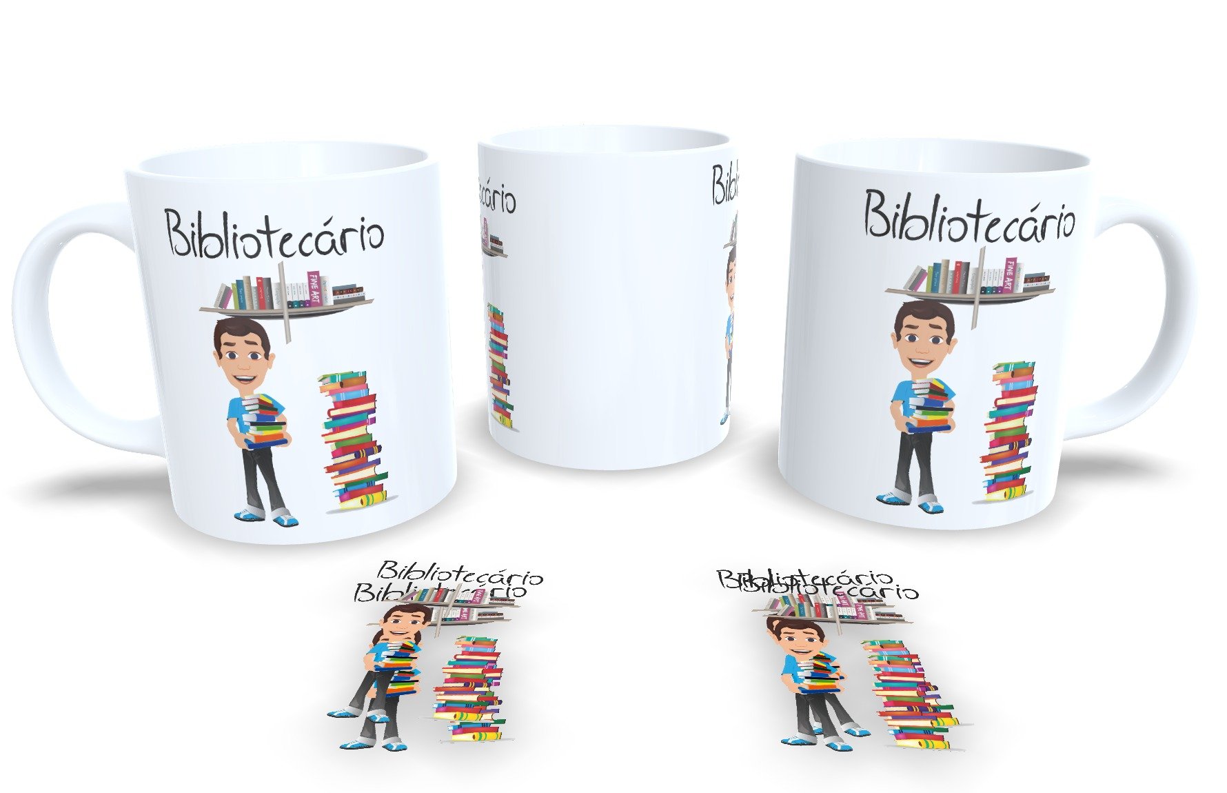 Canecas de Porcelana Personalizadas Profissões Bibliotecaria