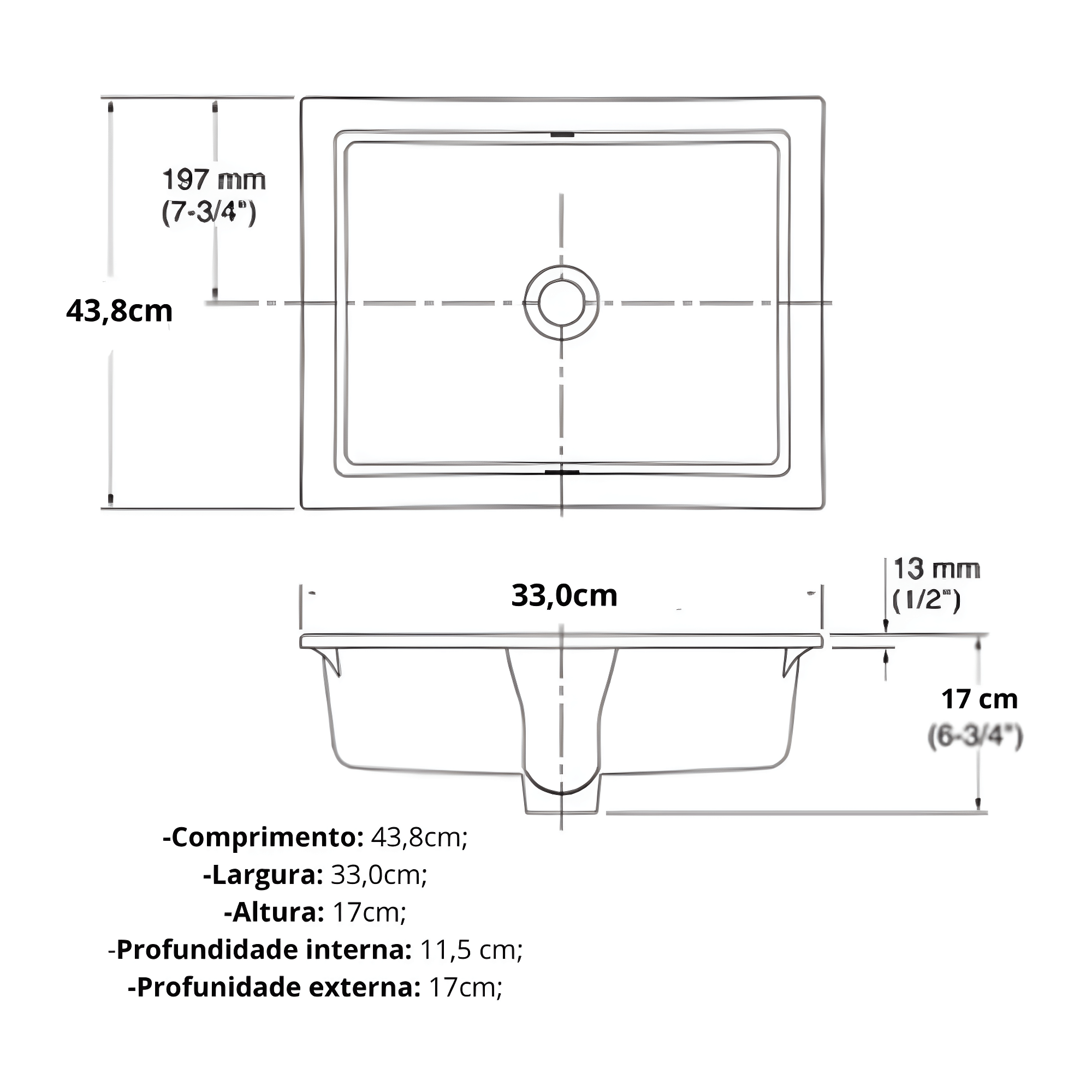 Cuba de Embutir Kohler Verticyl Retangular 2882br-0 Branco - 4