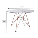 Ver imagem 2 de Mesa Eiffel Redonda 110cm Tampo de Vidro com Base de Ferro Cobre
