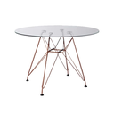 Ver imagem 1 de Mesa Eiffel Redonda 110cm Tampo de Vidro com Base de Ferro Cobre