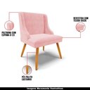 Ver imagem 7 de Kit 6 Cadeiras Decorativas Sala de Jantar Pés Palito de Madeira Firenze Suede Rosa Bebê/natural