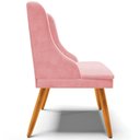 Ver imagem 2 de Kit 6 Cadeiras Decorativas Sala de Jantar Pés Palito de Madeira Firenze Suede Rosa Bebê/natural