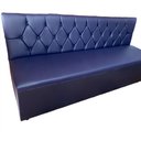 Ver imagem 1 de Poltrona Sofá Booth 2,80cm Acento e Encosto Azul Base Preto Capitone Á Mão Sku176