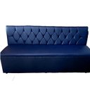 Ver imagem 2 de Poltrona Sofá Booth 2,80cm Acento e Encosto Azul Base Preto Capitone Á Mão Sku176